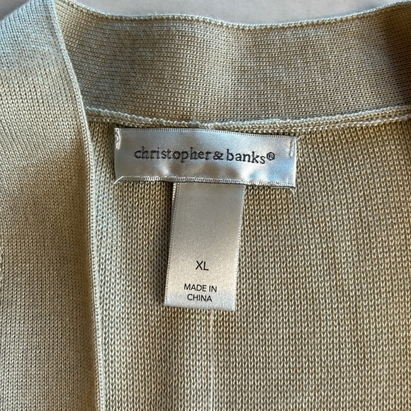 NWT Christopher & Banks Open Front Lightweight Cream Cardigan size XL - Picture 5 of 10